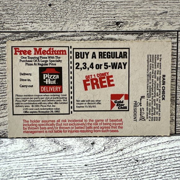 Cincinnati Reds Ticket Stub 1992 vs New York‎ Mets Riverfront Stadium - 10 - Picture 2 of 2